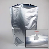 14.75" x 22" x 5" Silver/Silver Stand Up Pouch