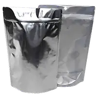 6" x 9.37" x 3.25" Clear/Silver Stand Up Pouch