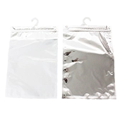 11.0" x 16.0" - Silver & Clear ZipSeal Hanger Bag - 1116PPH08625 Silver & Clear ZipSeal Hanger Bag