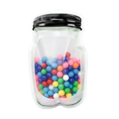 6.625" x 9.875" x 2.75" - Mason Jar Stand Up Pouch - RPMJPBG275BLK Mason Jar Stand Up Pouch