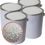 Four 5lb cans as a case each filled with 1-3mm plain silica desiccants