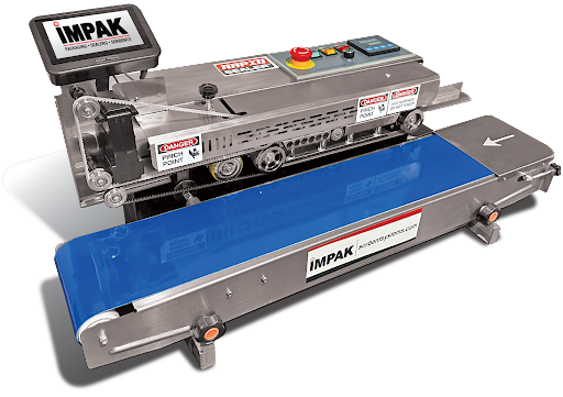 horizontal continuous band sealer with inkjet cartridge printer